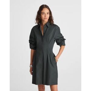 Madewell Tucked Mini Shirtdress Summit Green Size 6 NWT NW416